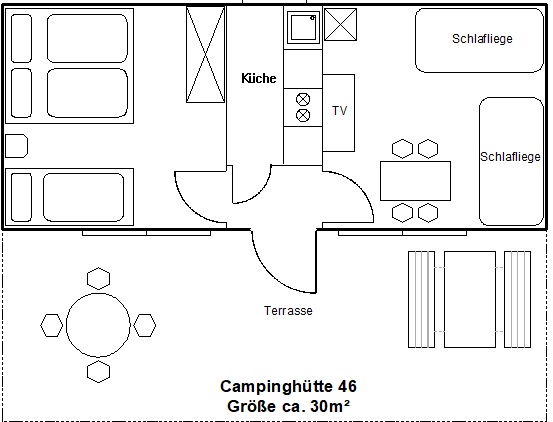 Grundriss Campinghütte 46
